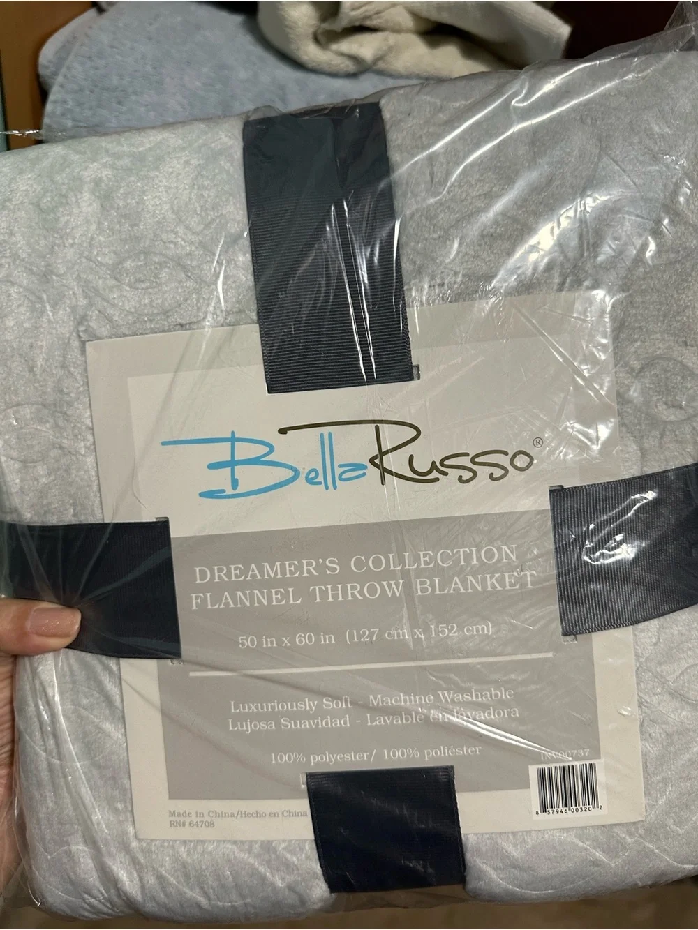 Bella Russo Dreamer’s Collection Flannel Throw Silver